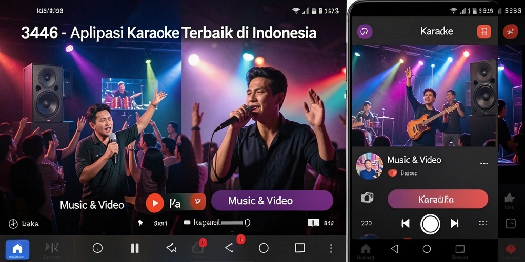 Tampilan antarmuka aplikasi Karaoke 3446 yang menarik dan user-friendly.