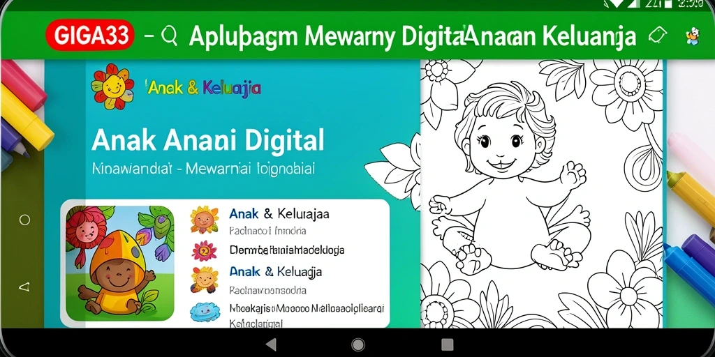 Tampilan antarmuka GIGA33 dengan pilihan gambar mewarnai.