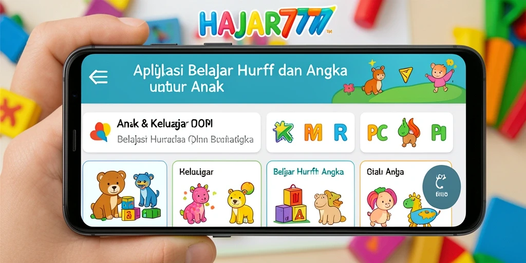 Tampilan antarmuka aplikasi HAJAR777 yang menarik dan edukatif.