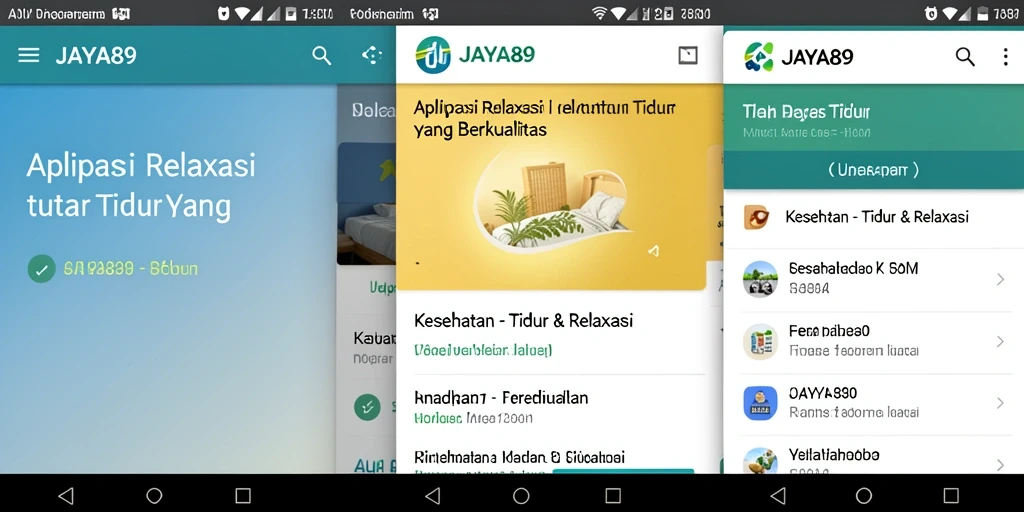 Antarmuka JAYA89 menampilkan berbagai fitur untuk tidur dan relaksasi.