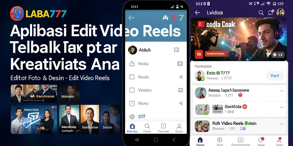 Screenshot LABA777 menampilkan antarmuka Edit Video Reels yang intuitif.