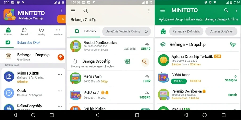 Antarmuka pengguna aplikasi MINITOTO dengan fitur dropship yang menarik.
