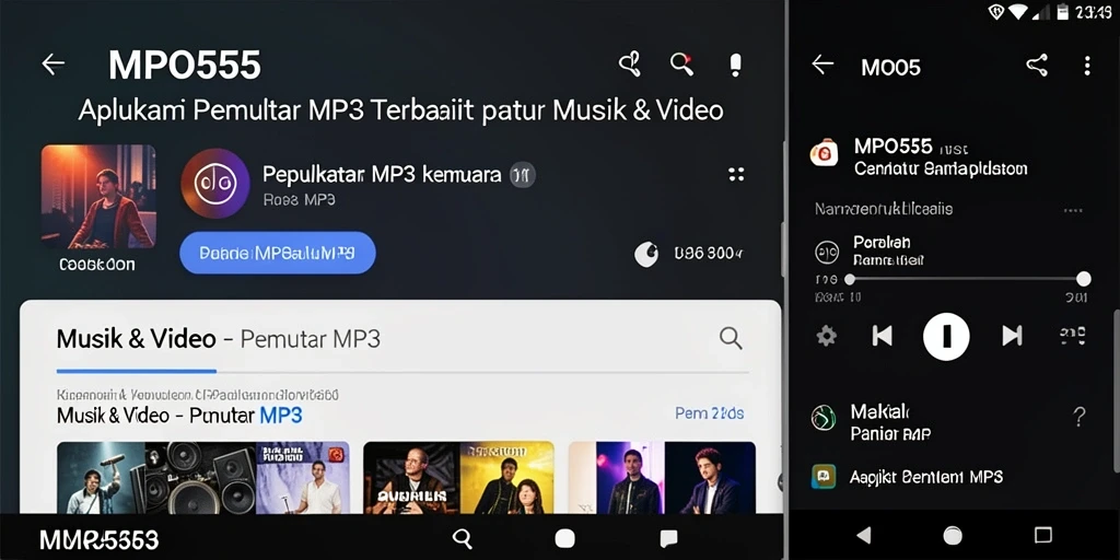 Antarmuka MPO555 yang modern dan user-friendly untuk Pemutar MP3.