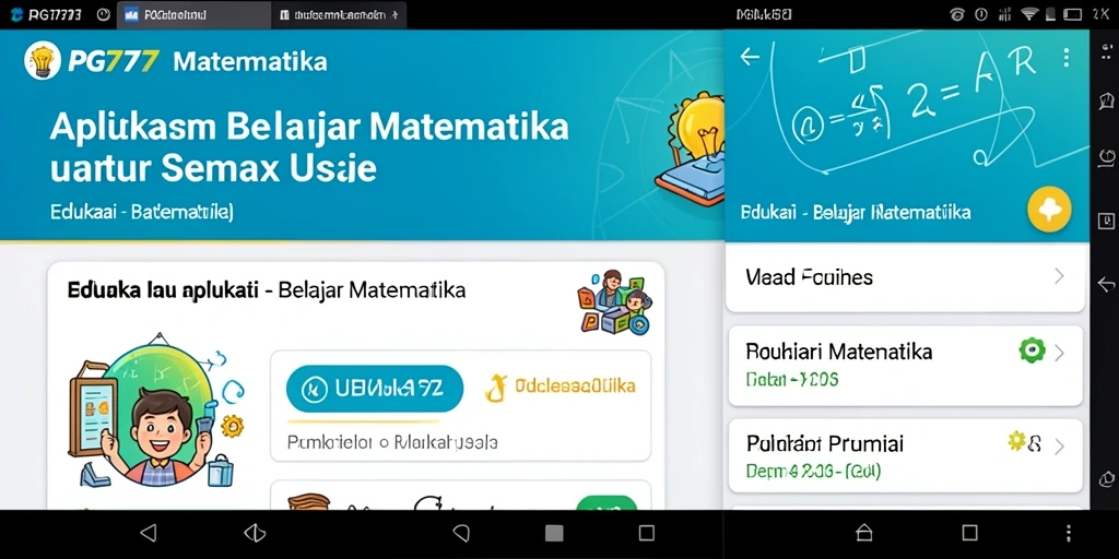 Antarmuka menarik dari PG777 yang memudahkan belajar Matematika.