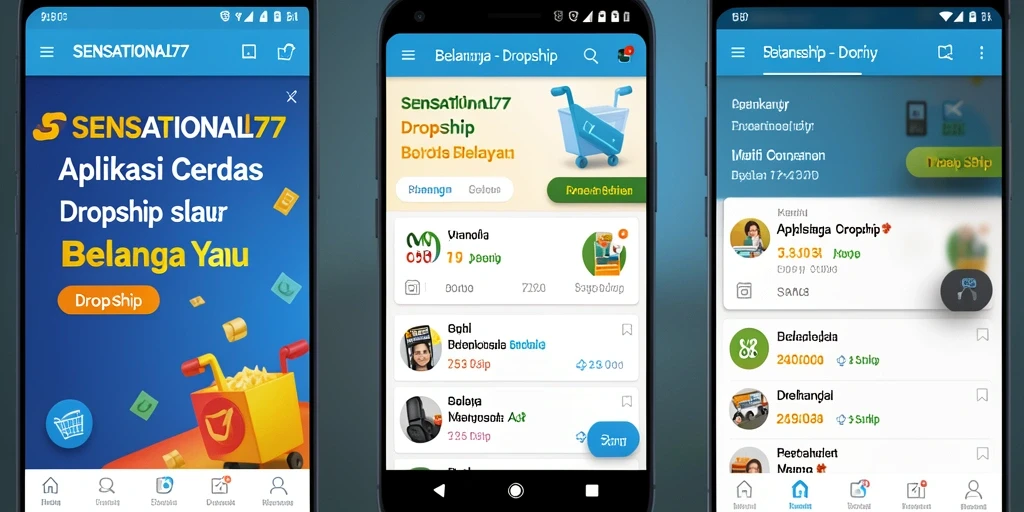 Antarmuka SENSATIONAL77 yang menampilkan fitur dropship yang sederhana dan efisien.