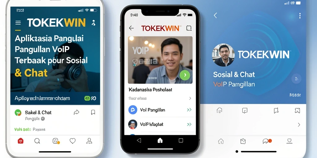 Tampilan antarmuka TOKEKWIN yang ramah pengguna untuk panggilan VoIP.