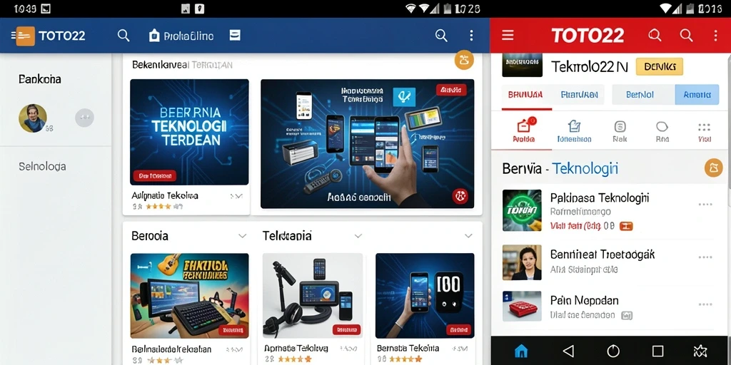 Tampilan antarmuka aplikasi TOTO22 yang modern dan responsif.