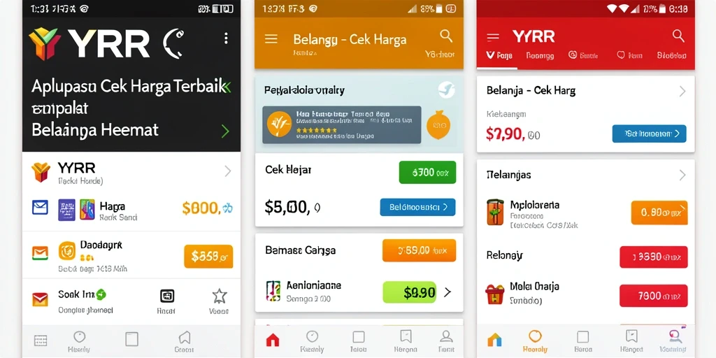 Antarmuka YYRR menampilkan fungsi Cek Harga dengan mudah dan cepat.