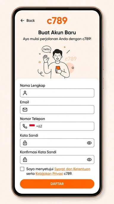Cara Mudah Registrasi Akun c789 untuk Android